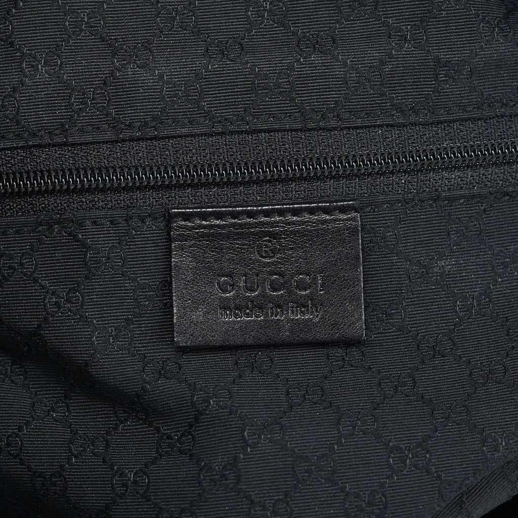 Black Calfskin Drawstring Tote Bag