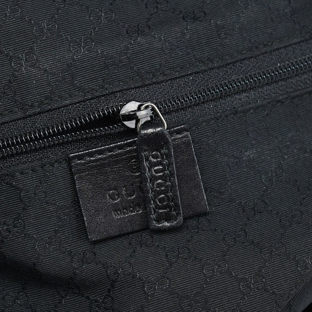 Black Calfskin Drawstring Tote Bag