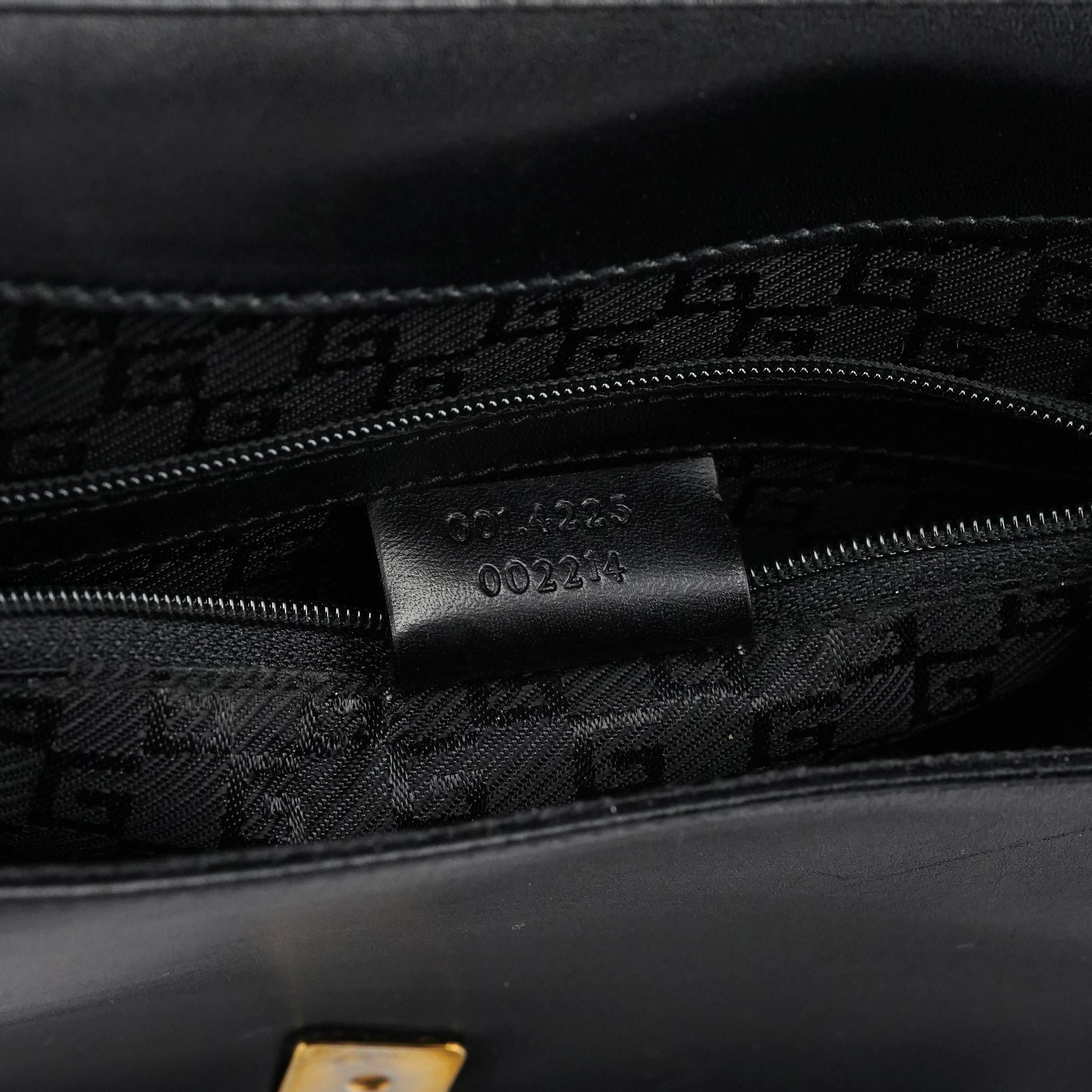 Black Calfskin Flap Shoulder Bag