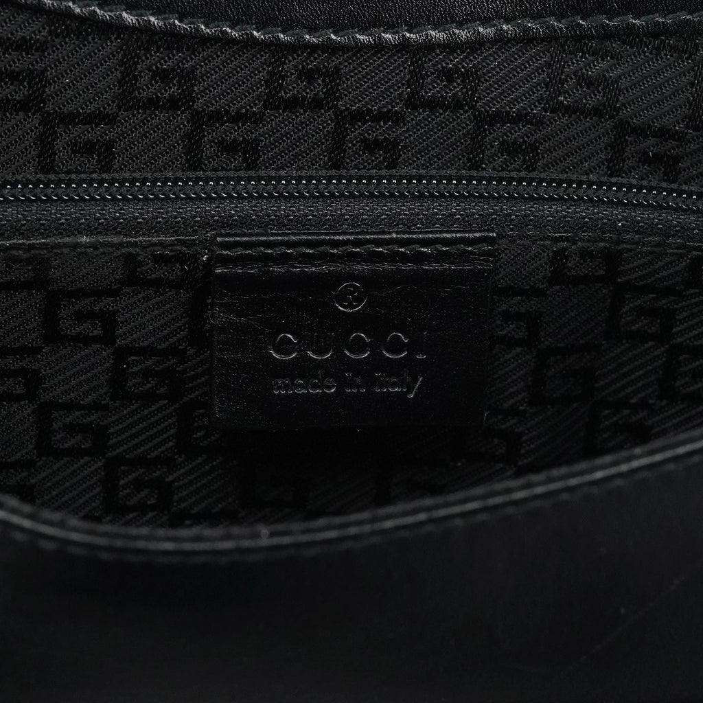 Black Calfskin Flap Shoulder Bag