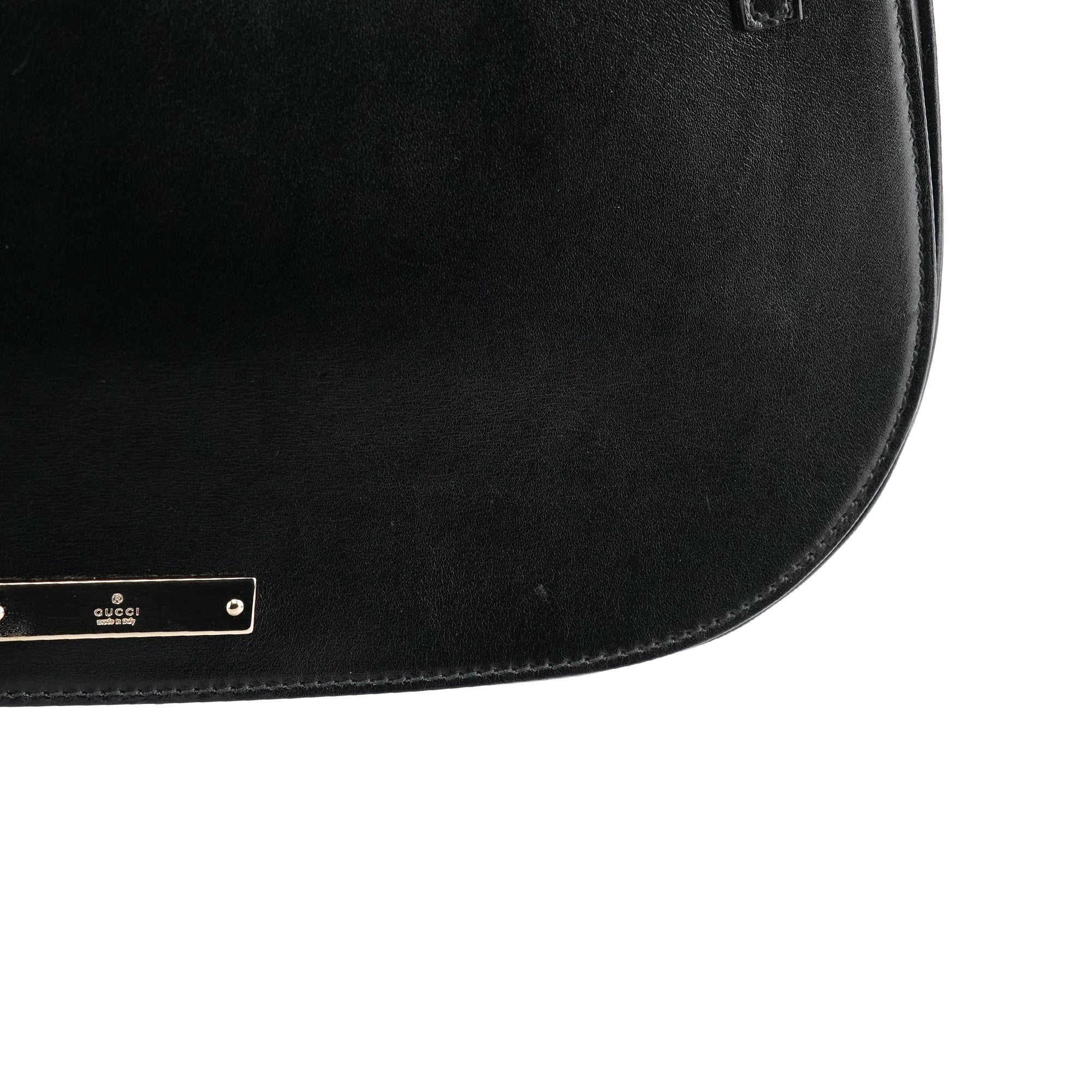 Black Calfskin Flap Shoulder Bag