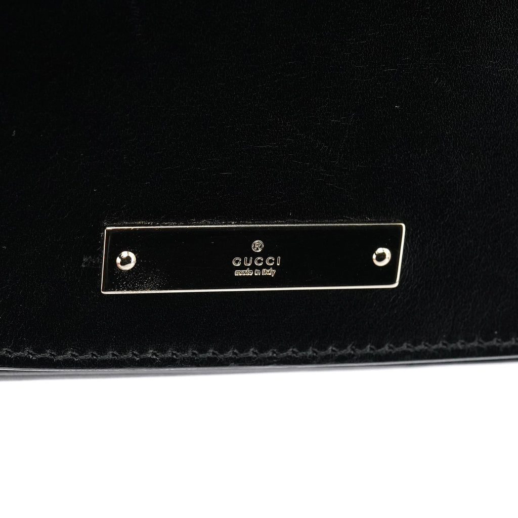 Black Calfskin Flap Shoulder Bag