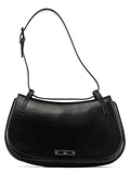Black Calfskin Flap Shoulder Bag