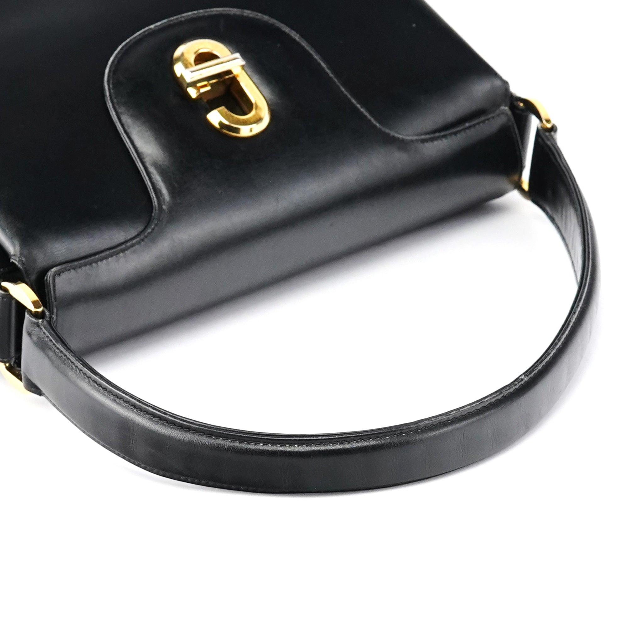Black Calfskin G Shoulder Bag