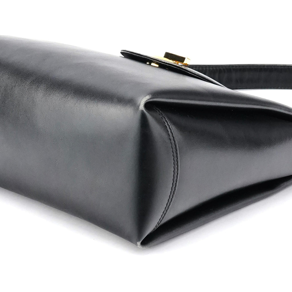 Black Calfskin G Shoulder Bag