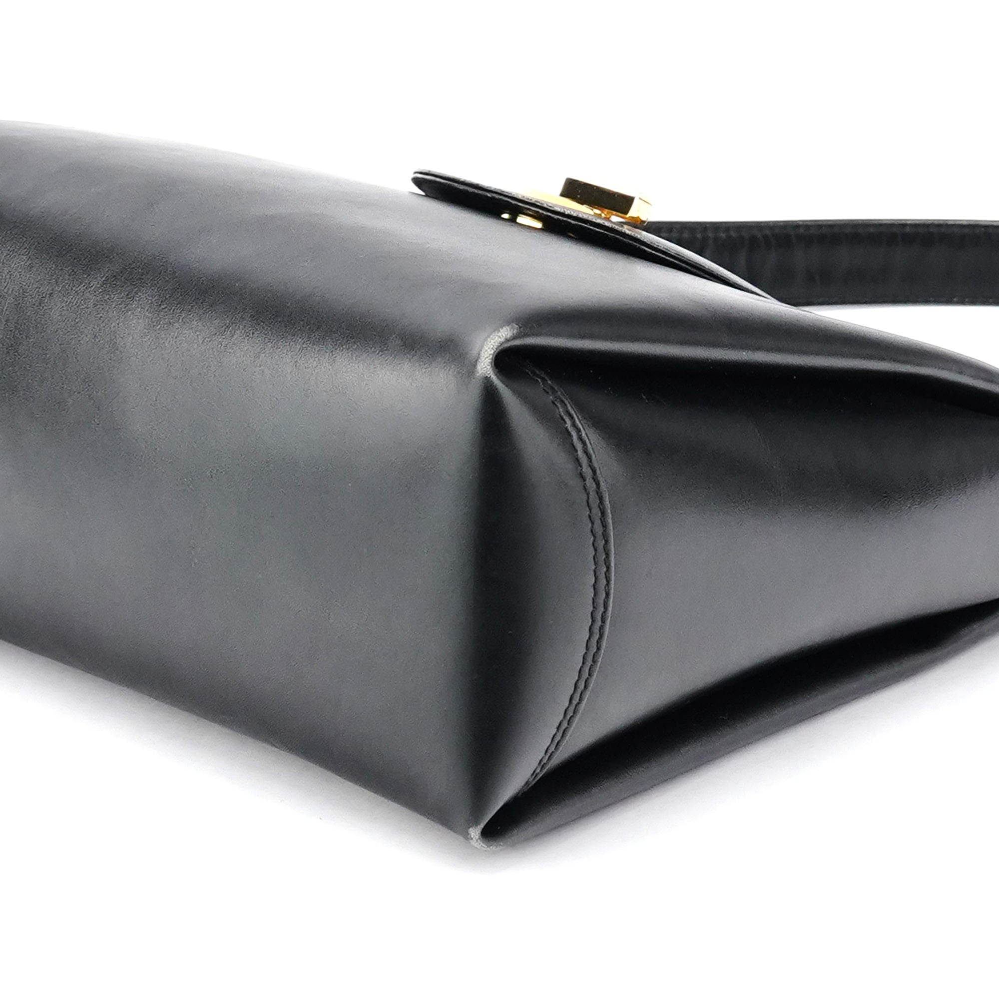Black Calfskin G Shoulder Bag