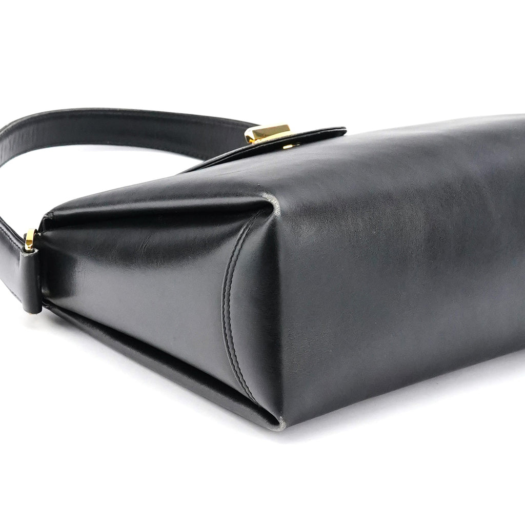 Black Calfskin G Shoulder Bag