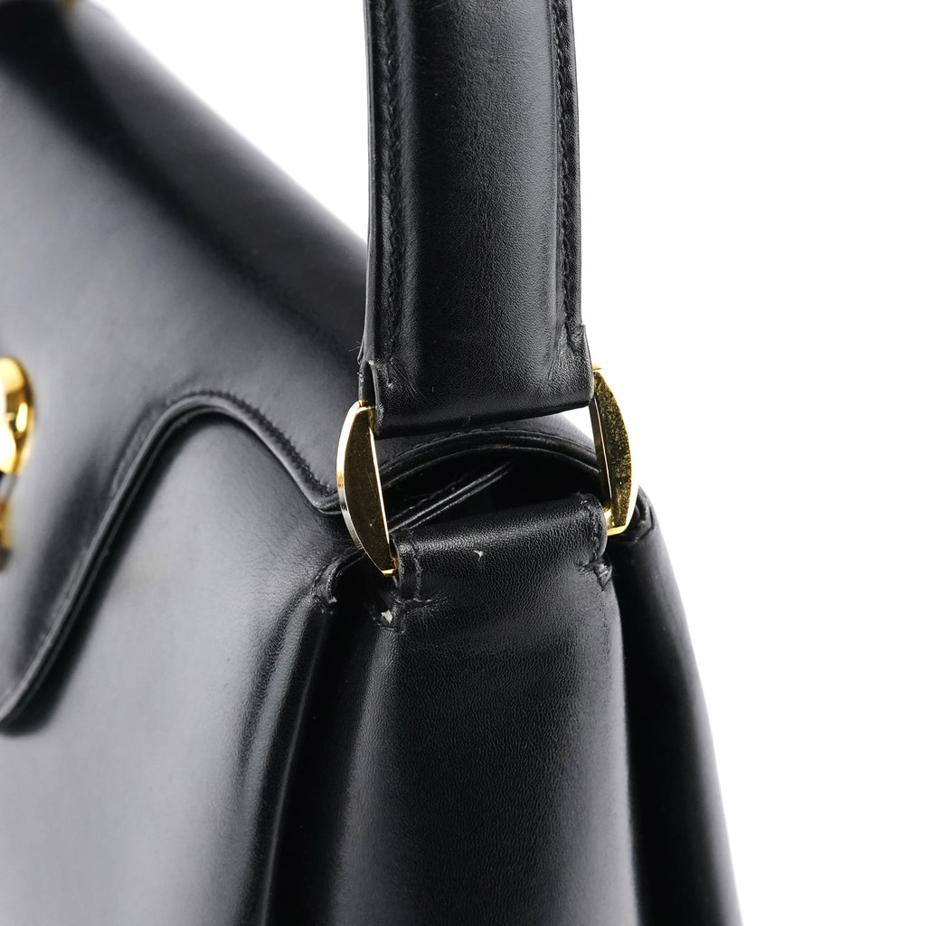 Black Calfskin G Shoulder Bag