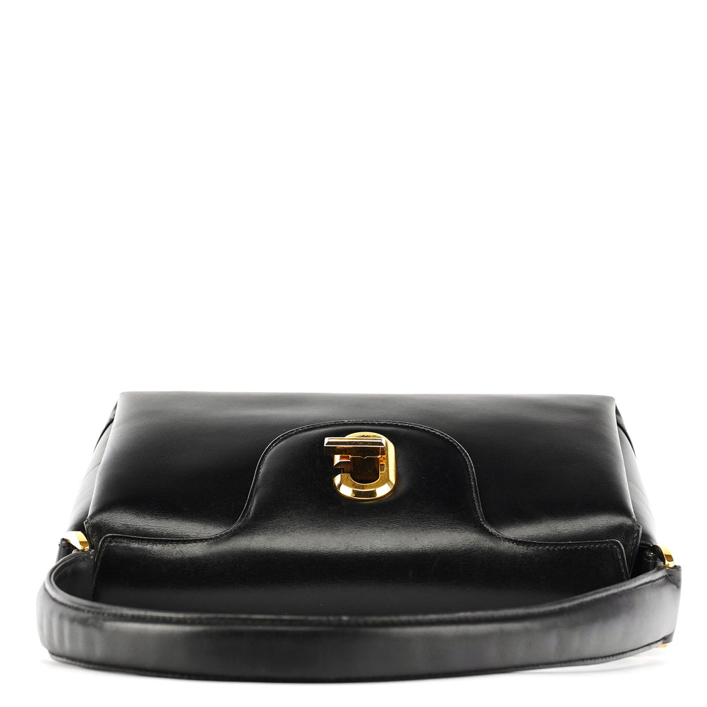 Black Calfskin G Shoulder Bag