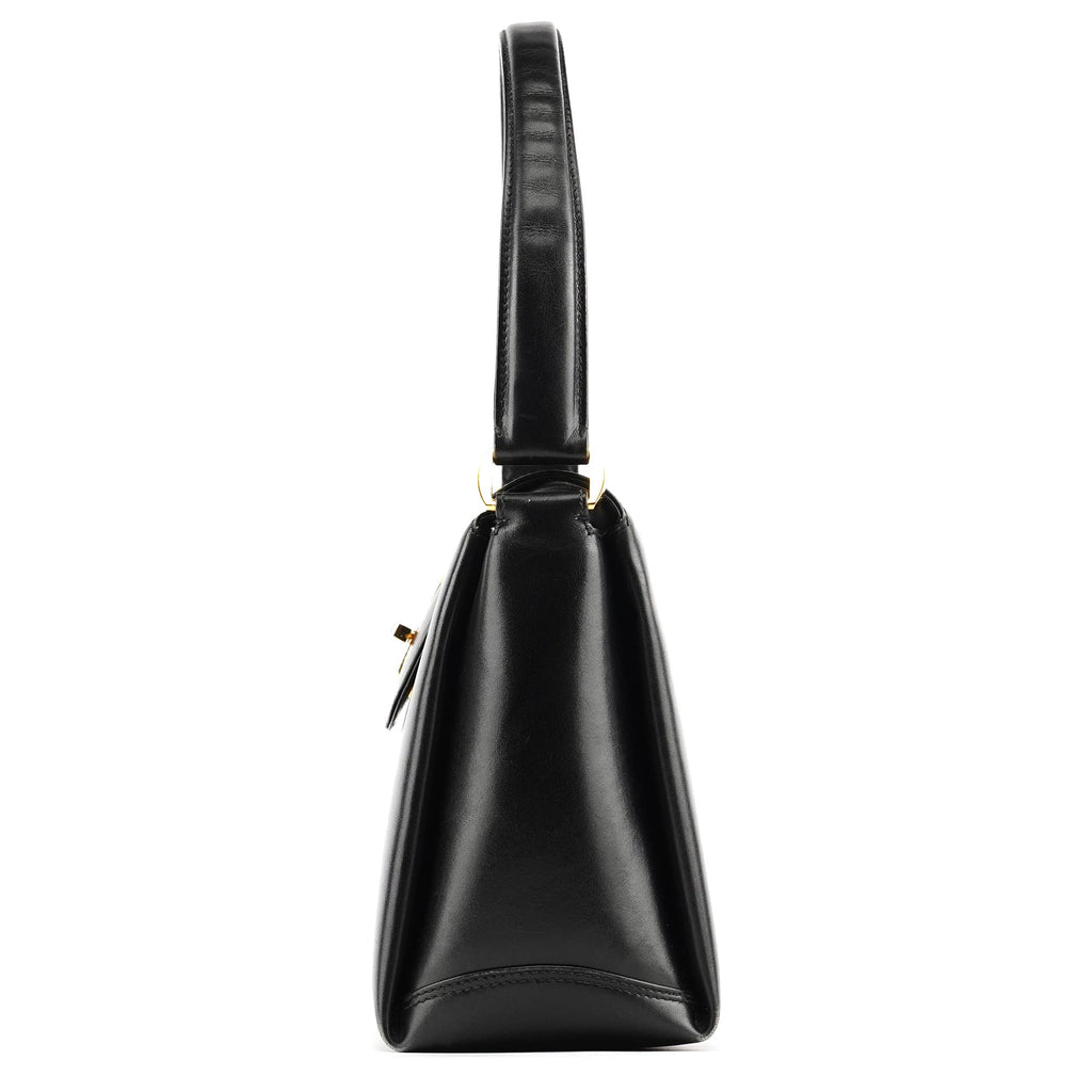 Black Calfskin G Shoulder Bag