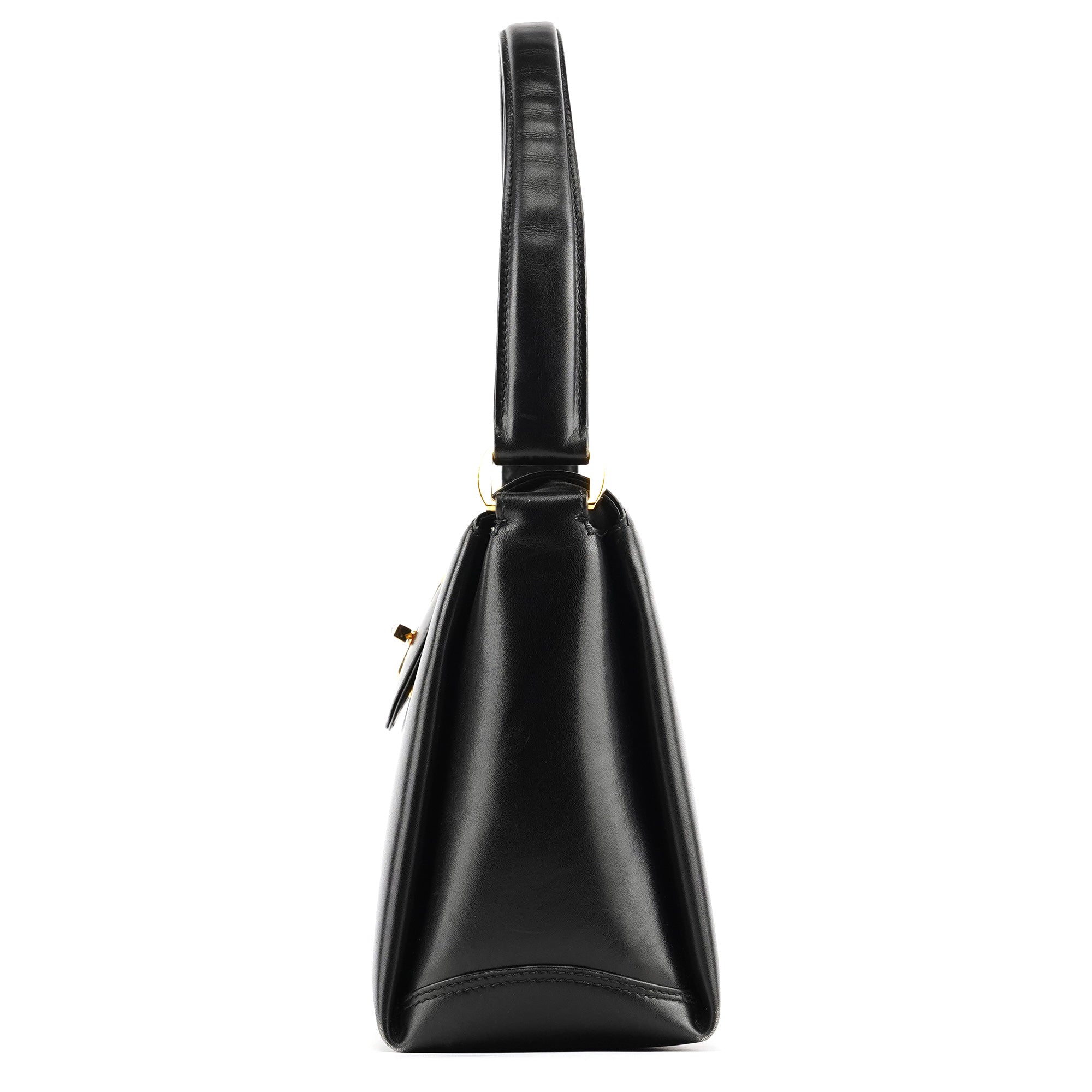 Black Calfskin G Shoulder Bag