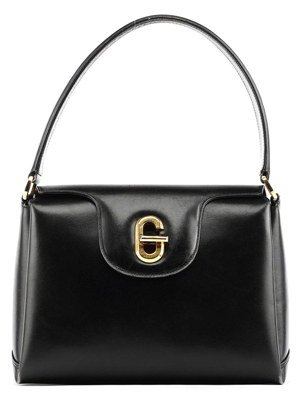 Black Calfskin G Shoulder Bag