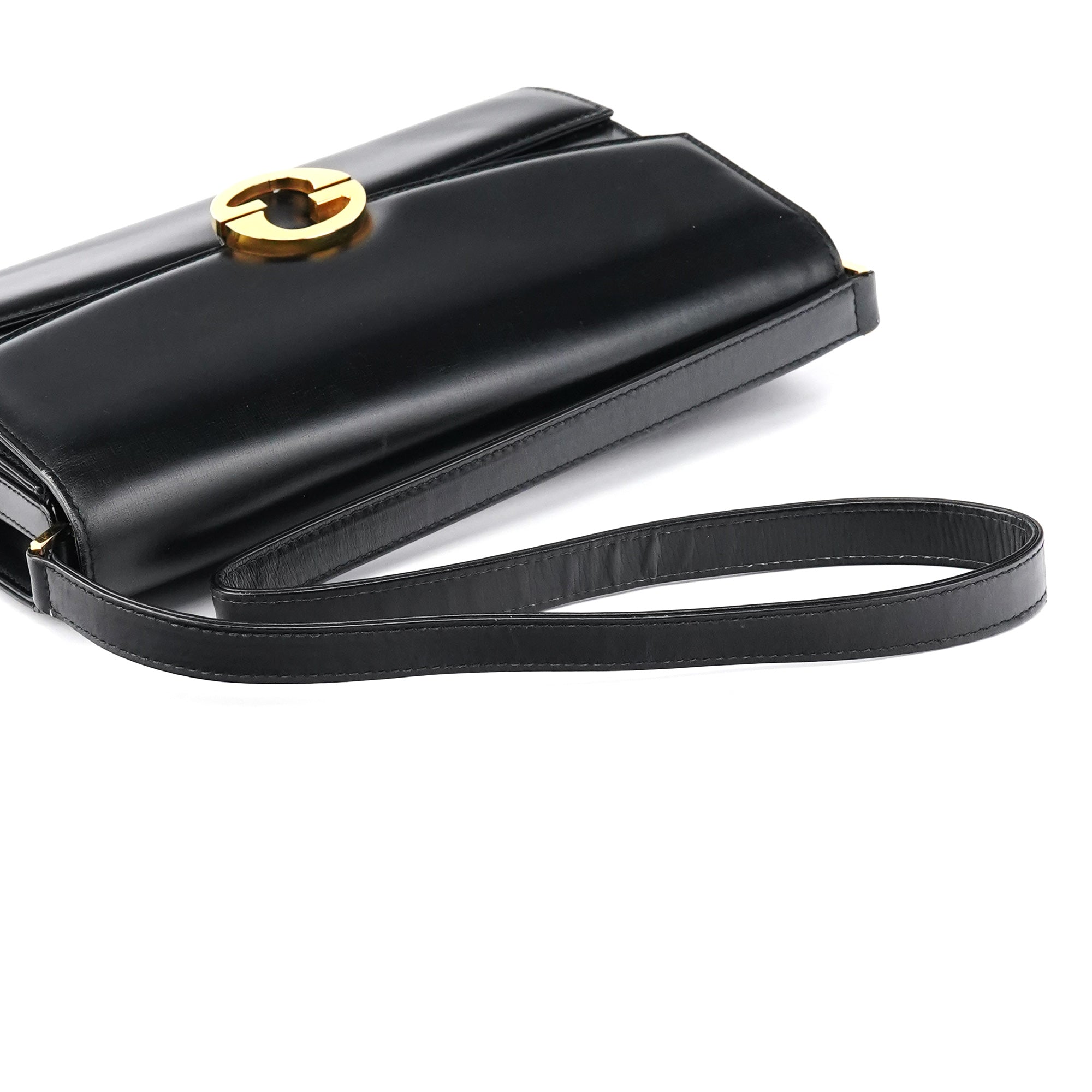 Black Calfskin GG Shoulder Bag