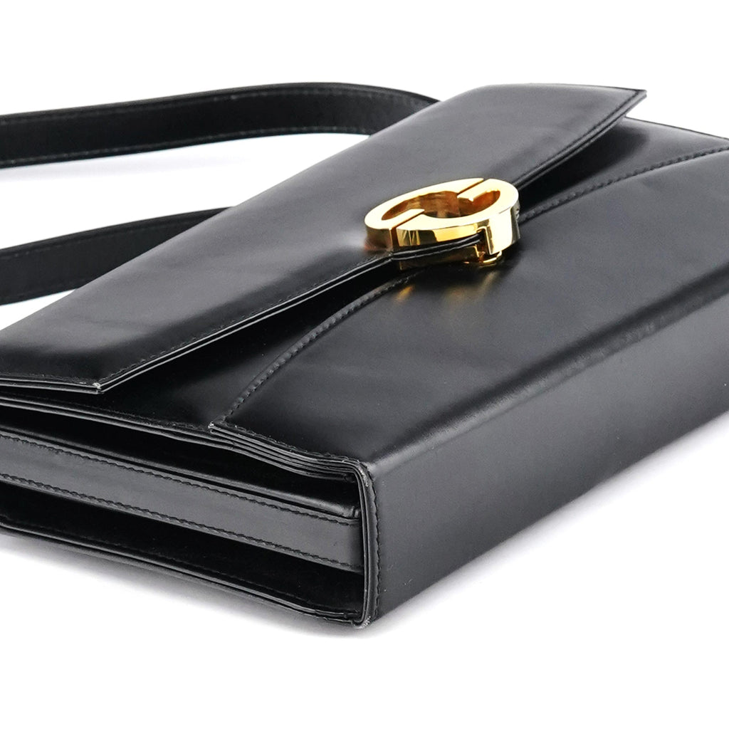 Black Calfskin GG Shoulder Bag