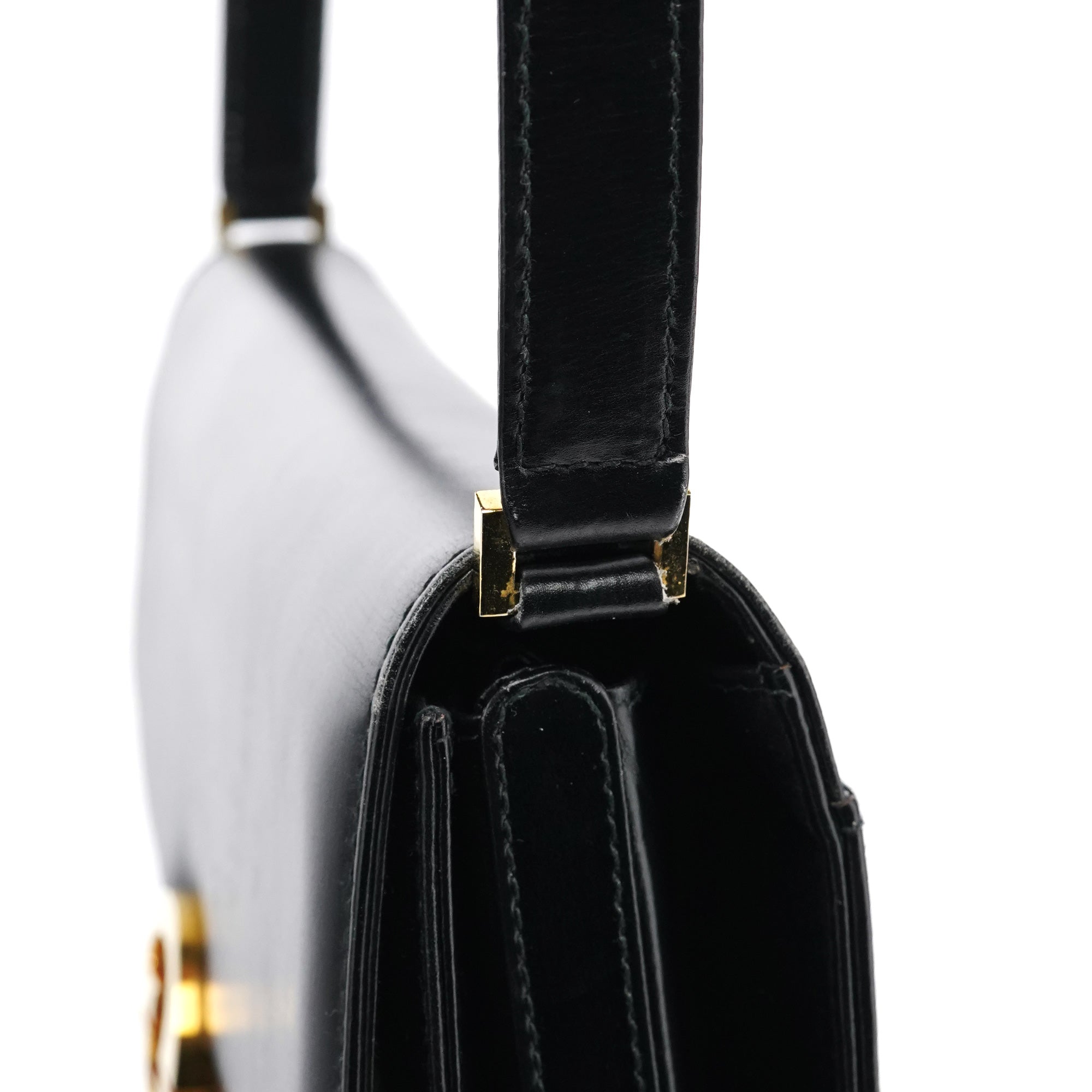 Black Calfskin GG Shoulder Bag