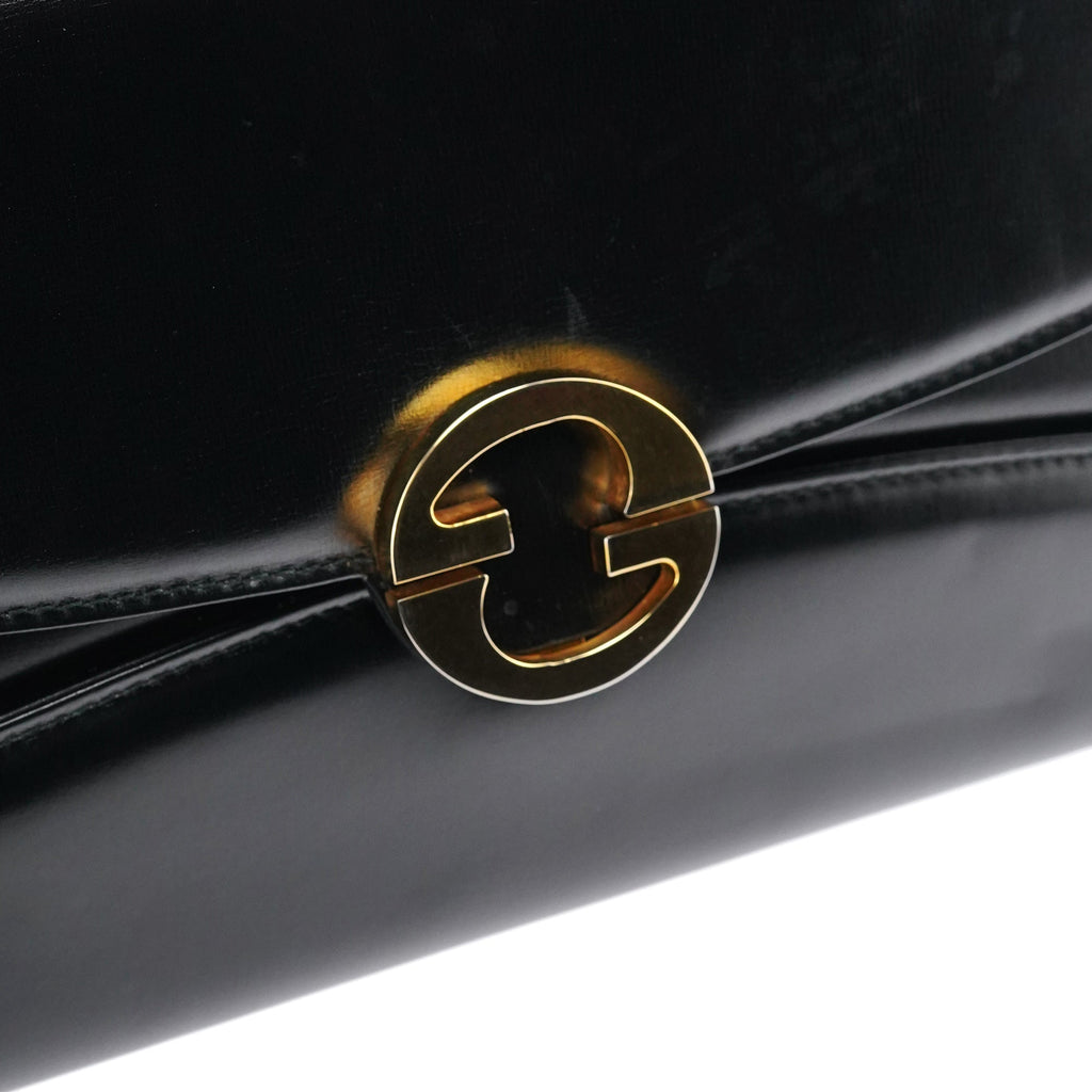 Black Calfskin GG Shoulder Bag