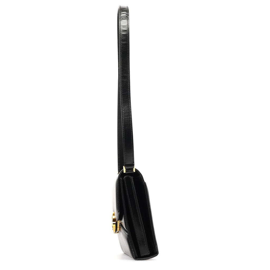 Black Calfskin GG Shoulder Bag