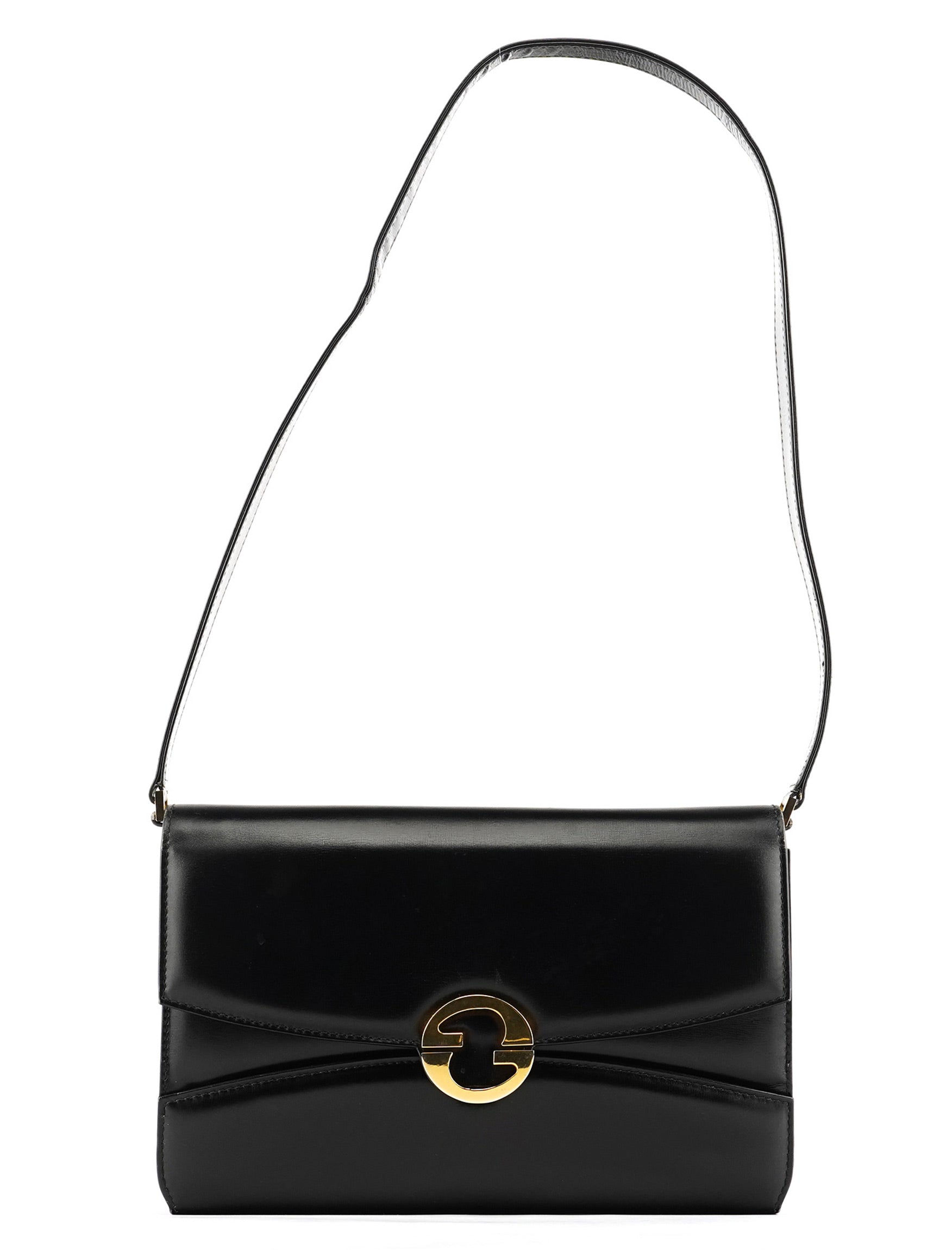 Black Calfskin GG Shoulder Bag