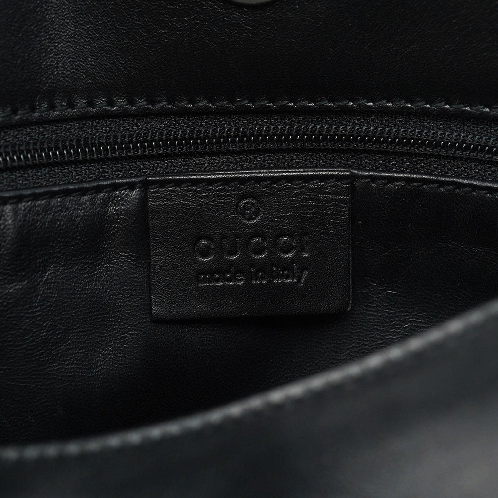 Black Calfskin Hobo Shoulder Bag