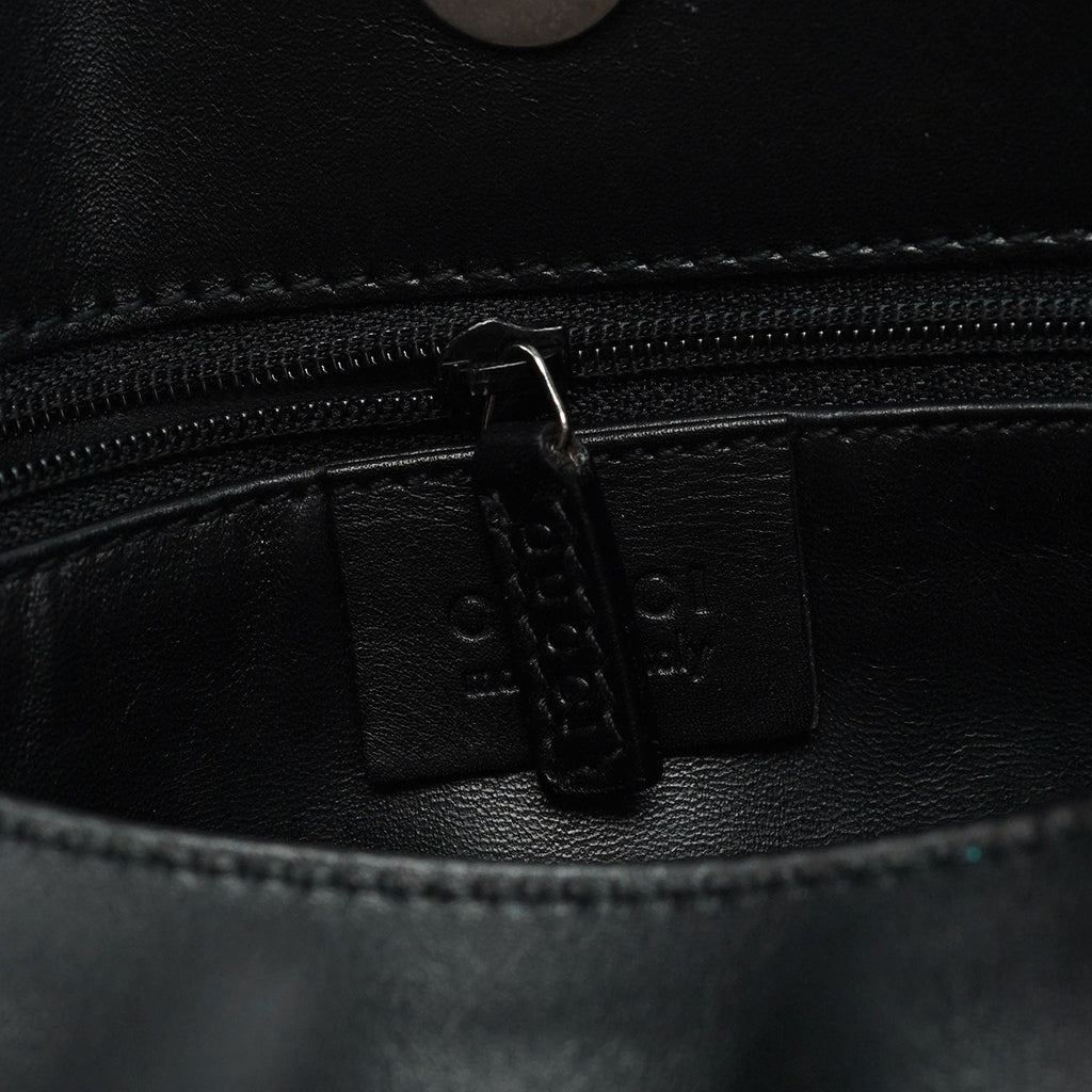 Black Calfskin Hobo Shoulder Bag