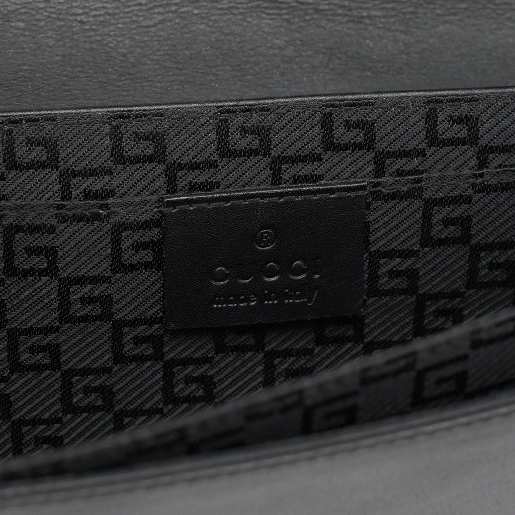 Black Calfskin Hobo Shoulder Bag