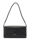 Black Calfskin Hobo Shoulder Bag