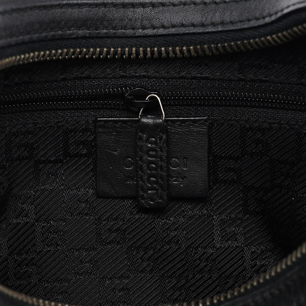 Black Calfskin Hobo Shoulder Bag