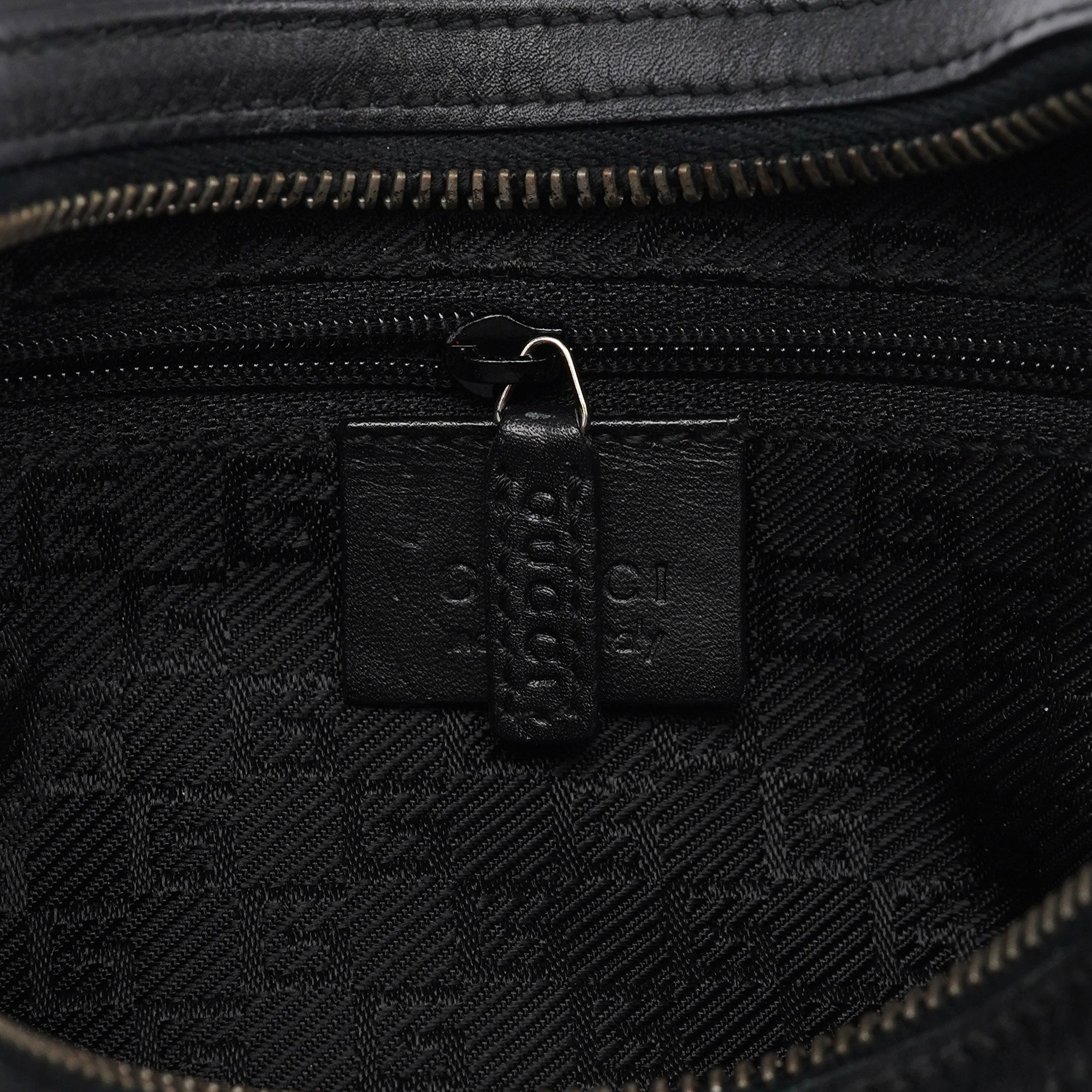Black Calfskin Hobo Shoulder Bag