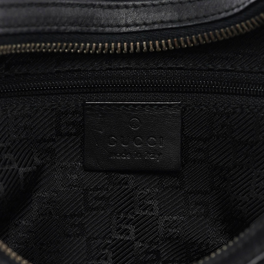 Black Calfskin Hobo Shoulder Bag