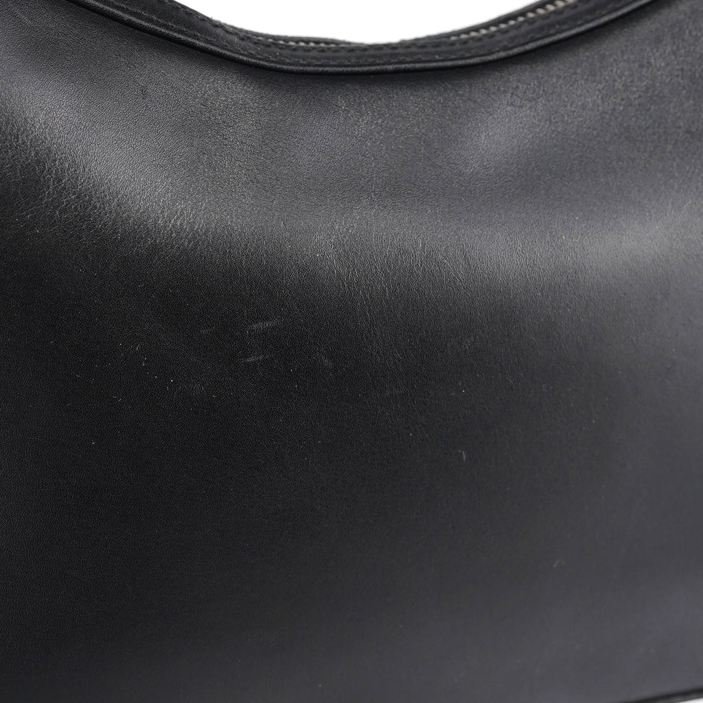 Black Calfskin Hobo Shoulder Bag