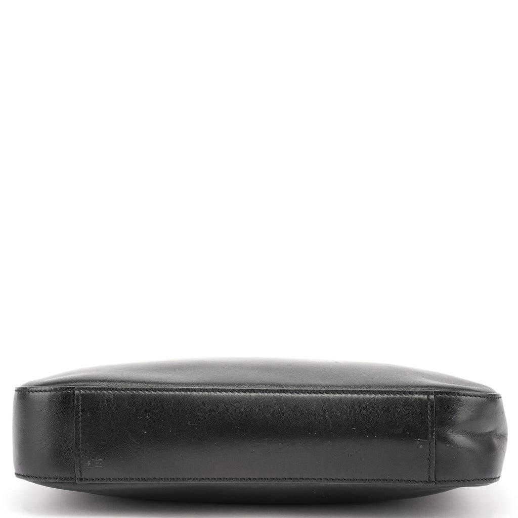 Black Calfskin Hobo Shoulder Bag