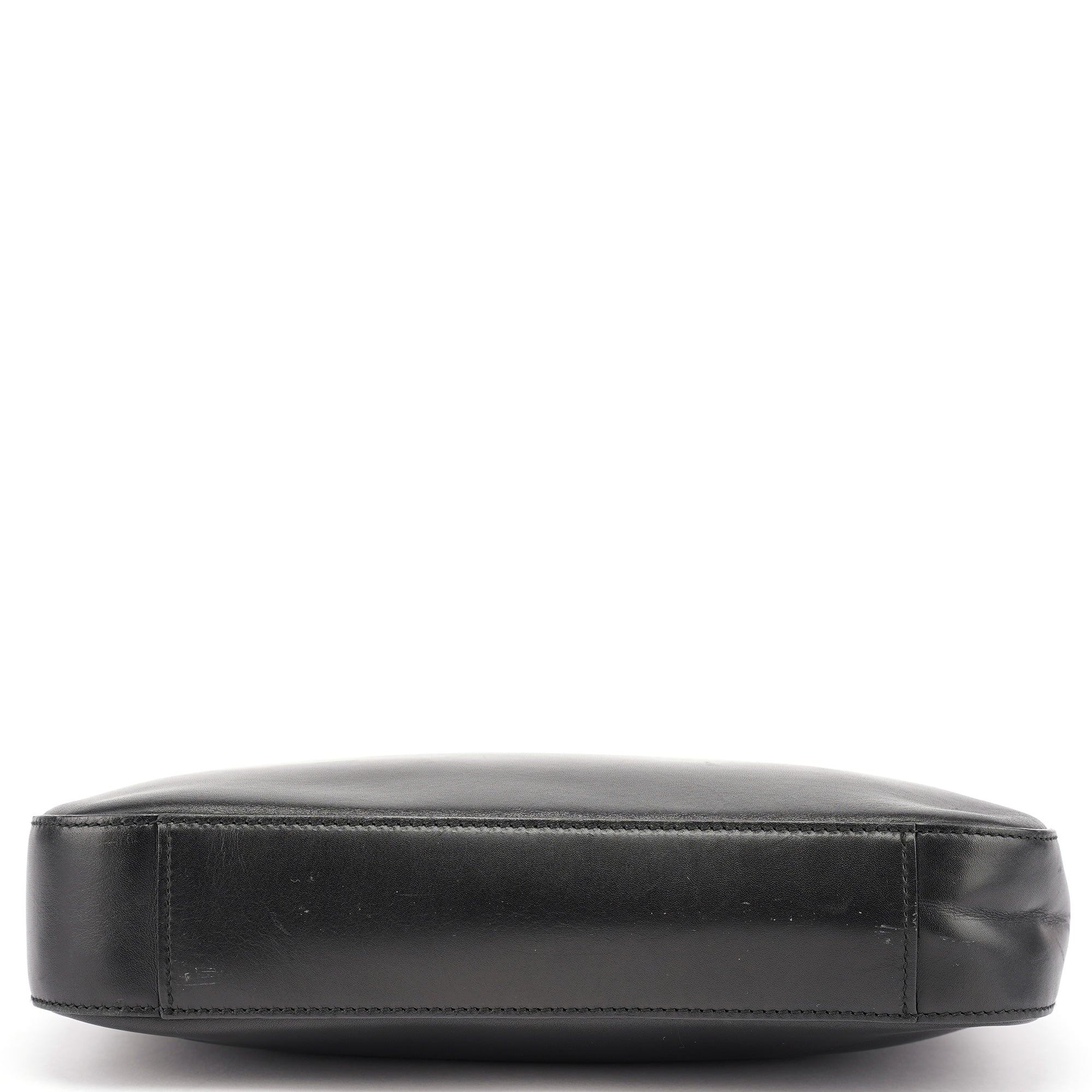 Black Calfskin Hobo Shoulder Bag