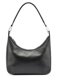 Black Calfskin Hobo Shoulder Bag