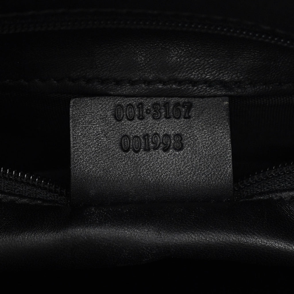 Black Calfskin Hobo Shoulder Bag