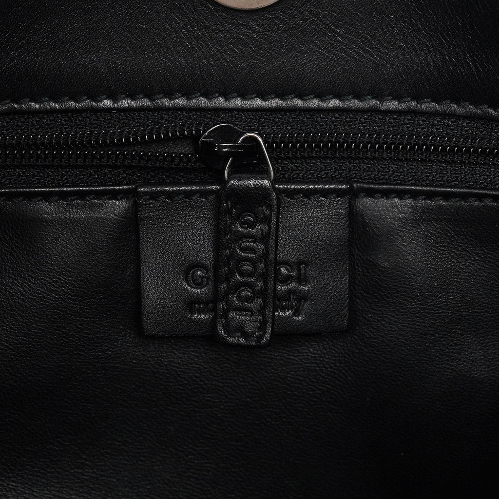 Black Calfskin Hobo Shoulder Bag