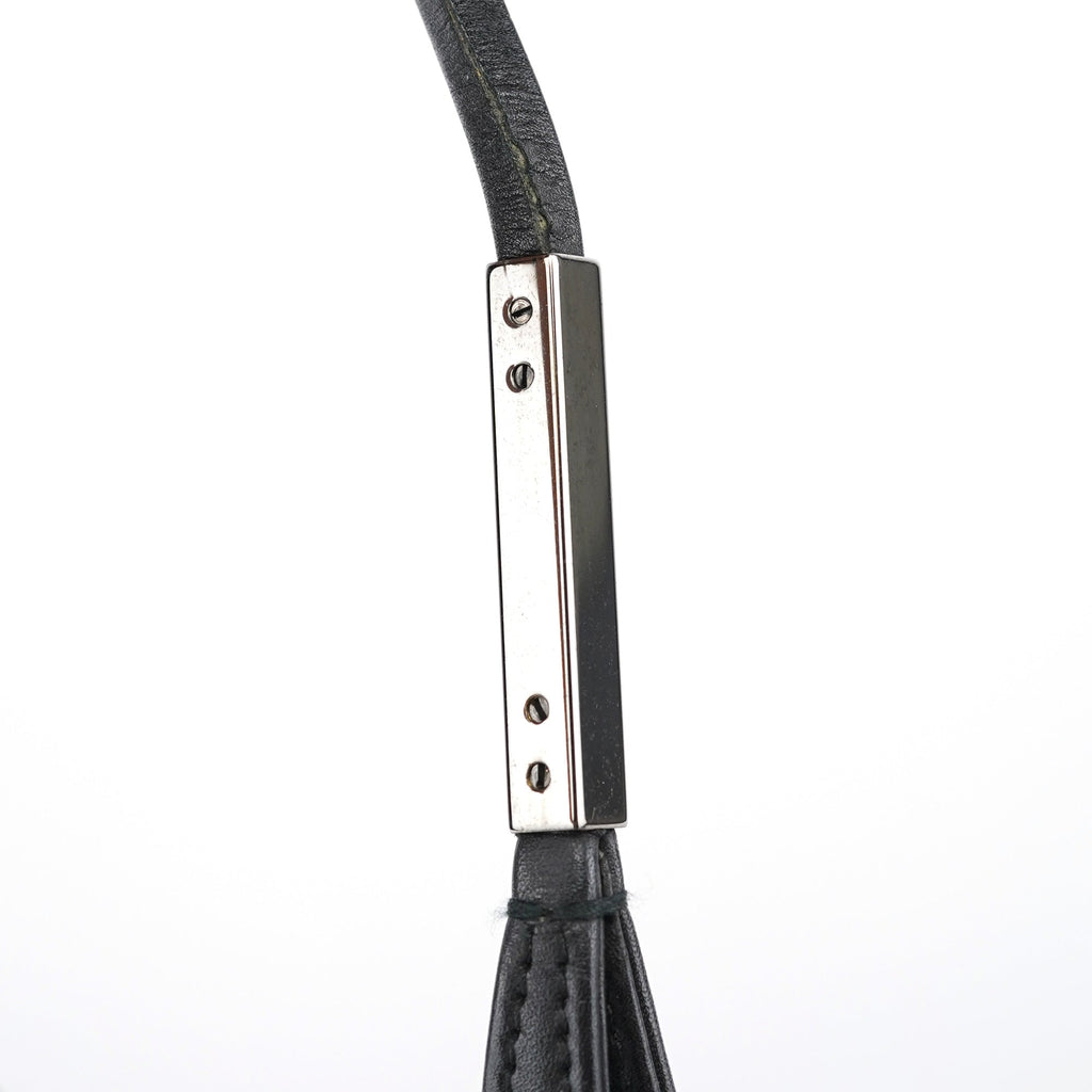 Black Calfskin Hobo Shoulder Bag