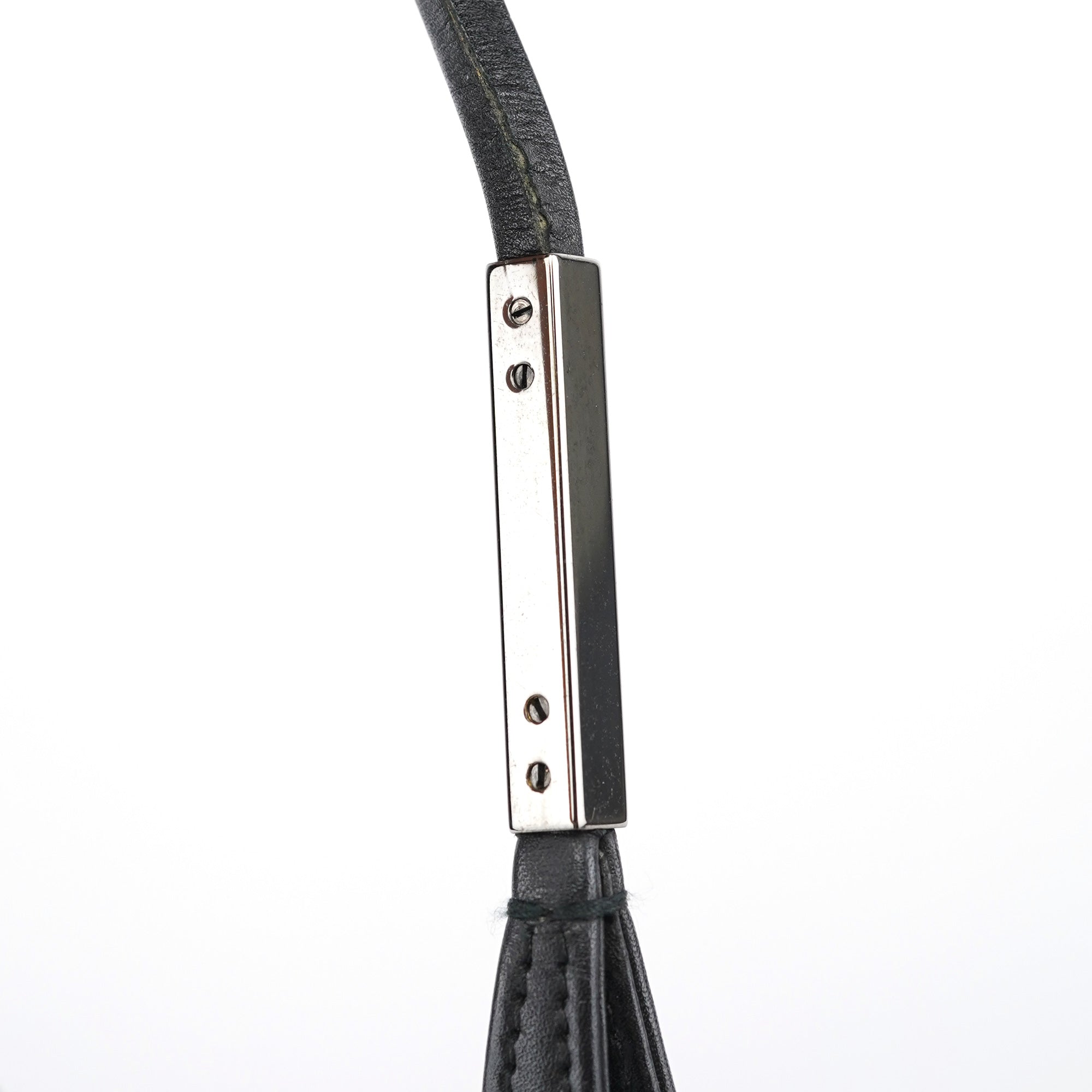 Black Calfskin Hobo Shoulder Bag