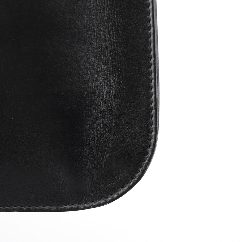 Black Calfskin Hobo Shoulder Bag