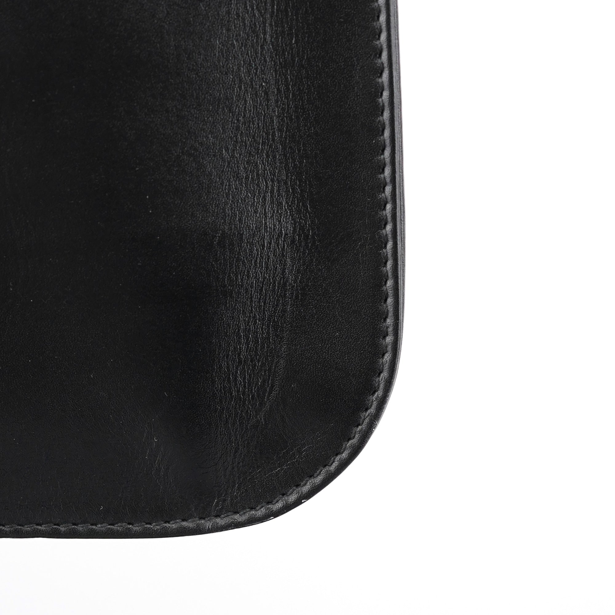 Black Calfskin Hobo Shoulder Bag