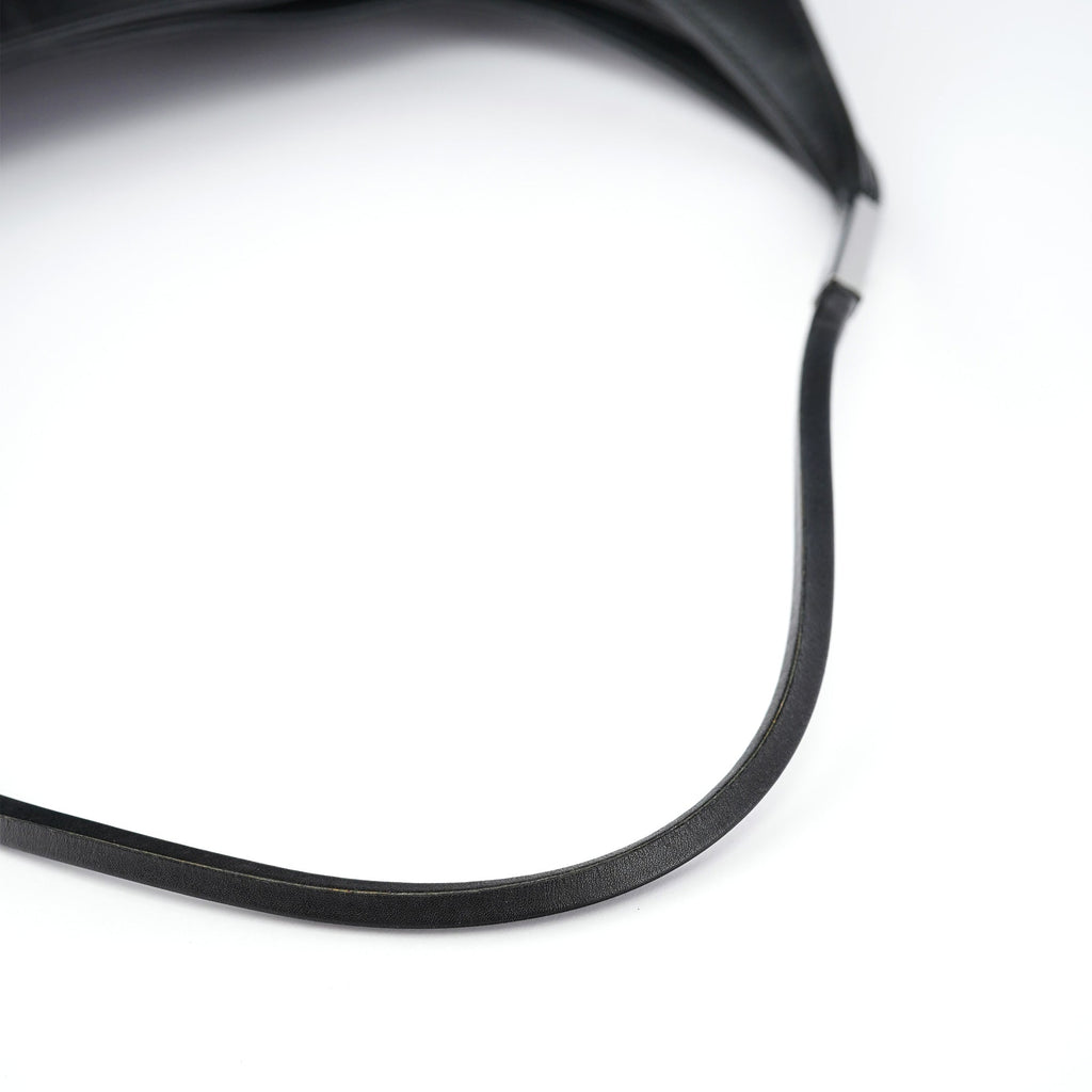 Black Calfskin Hobo Shoulder Bag
