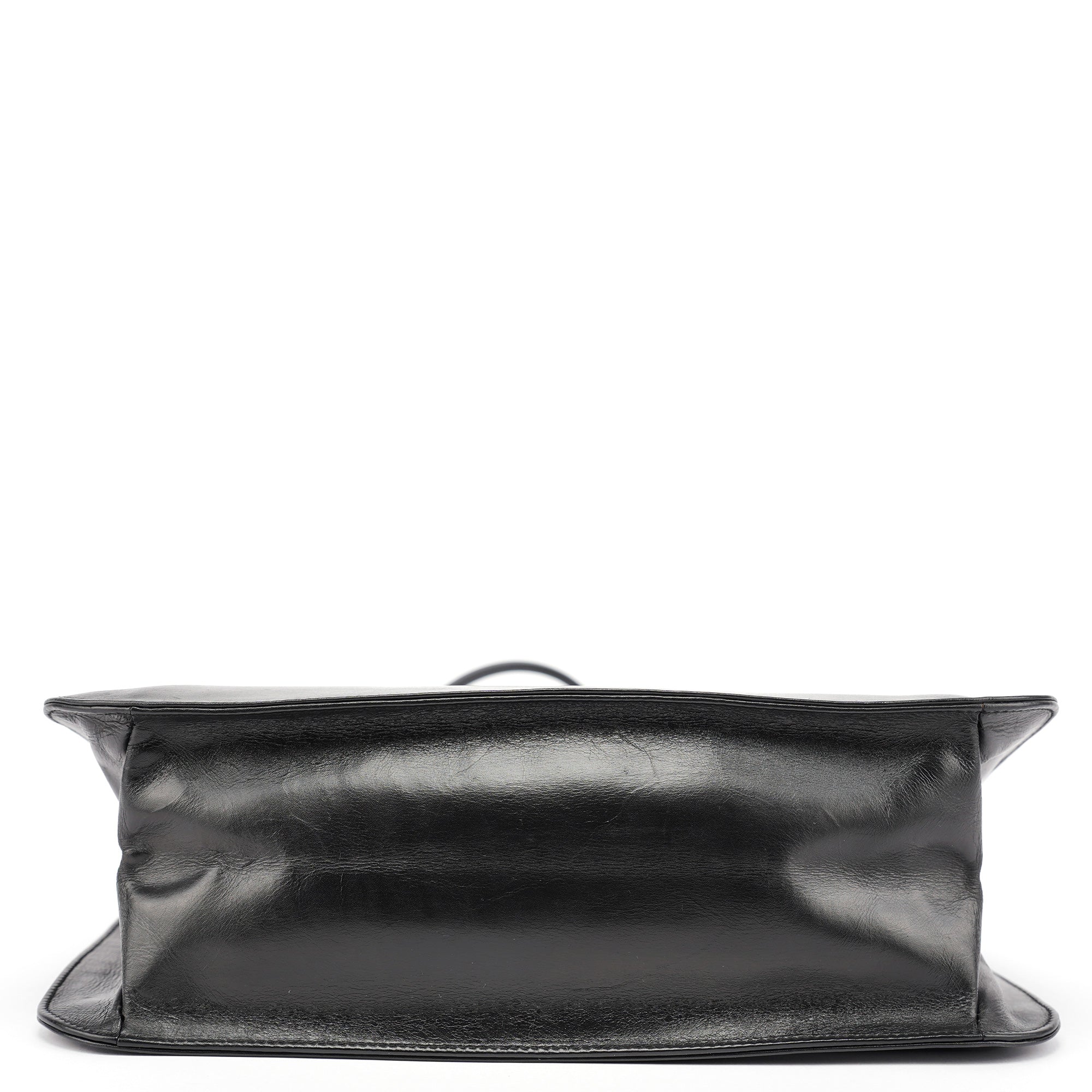 Black Calfskin Hobo Shoulder Bag