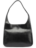 Black Calfskin Hobo Shoulder Bag