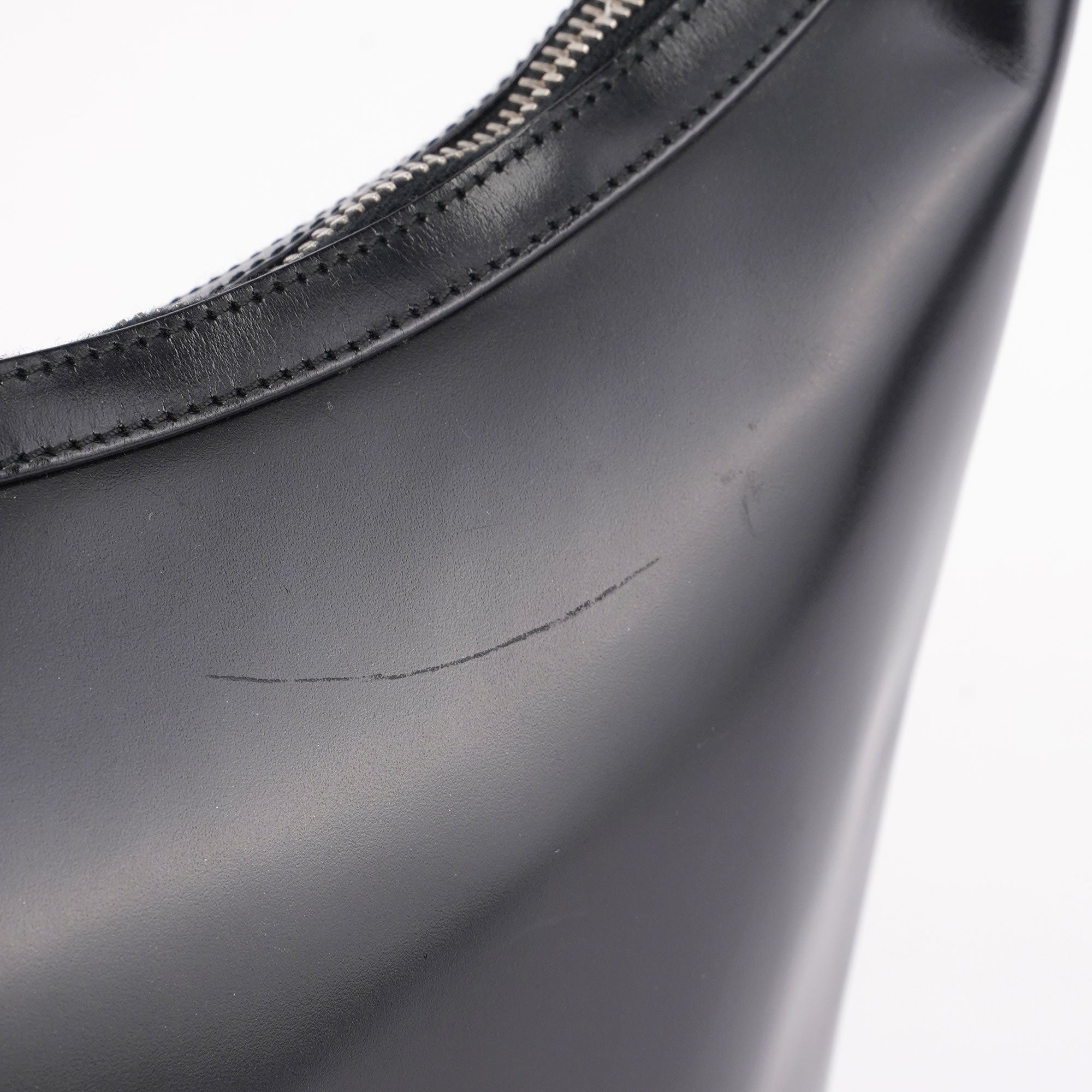 Black Calfskin Hobo Shoulder Bag
