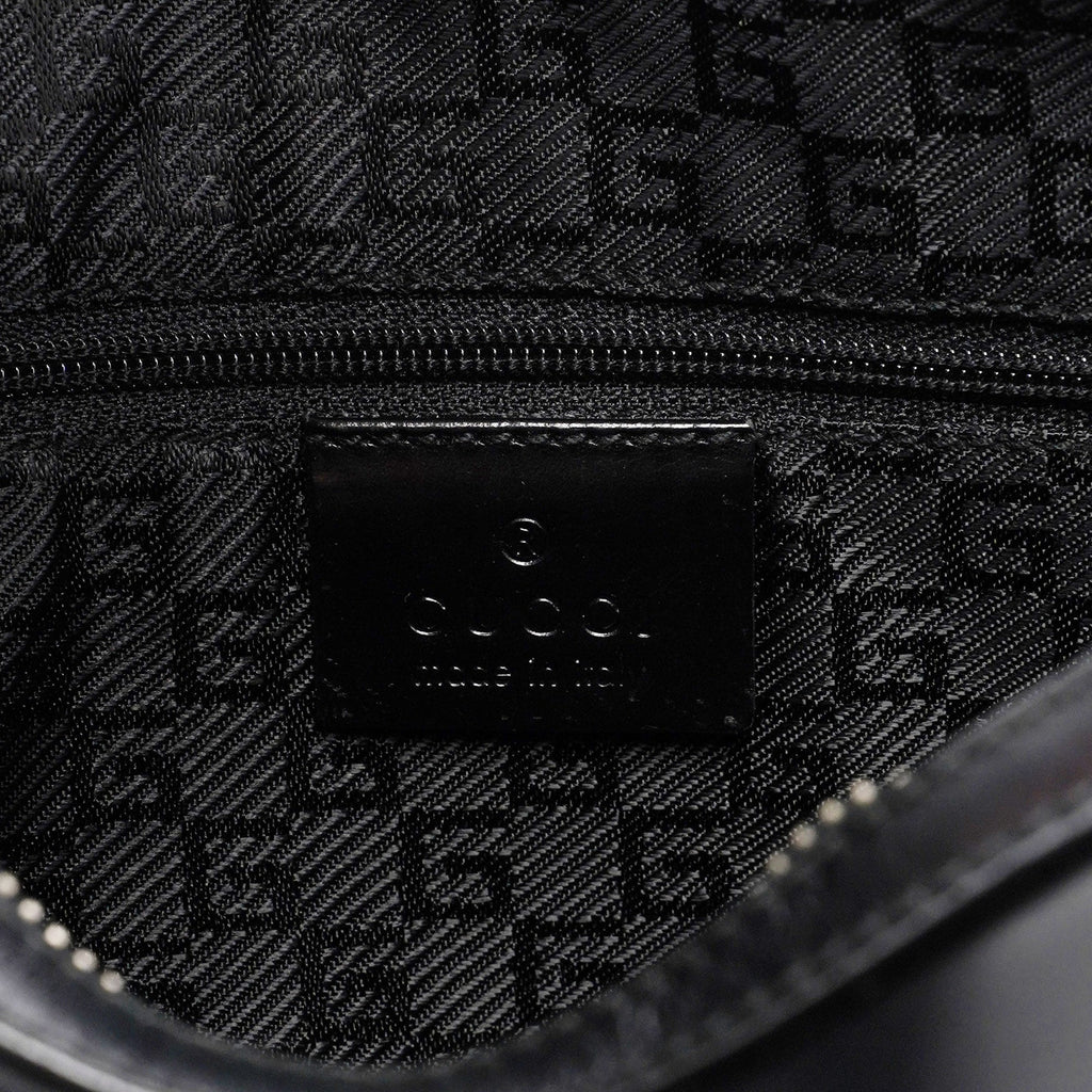 Black Calfskin Hobo Shoulder Bag