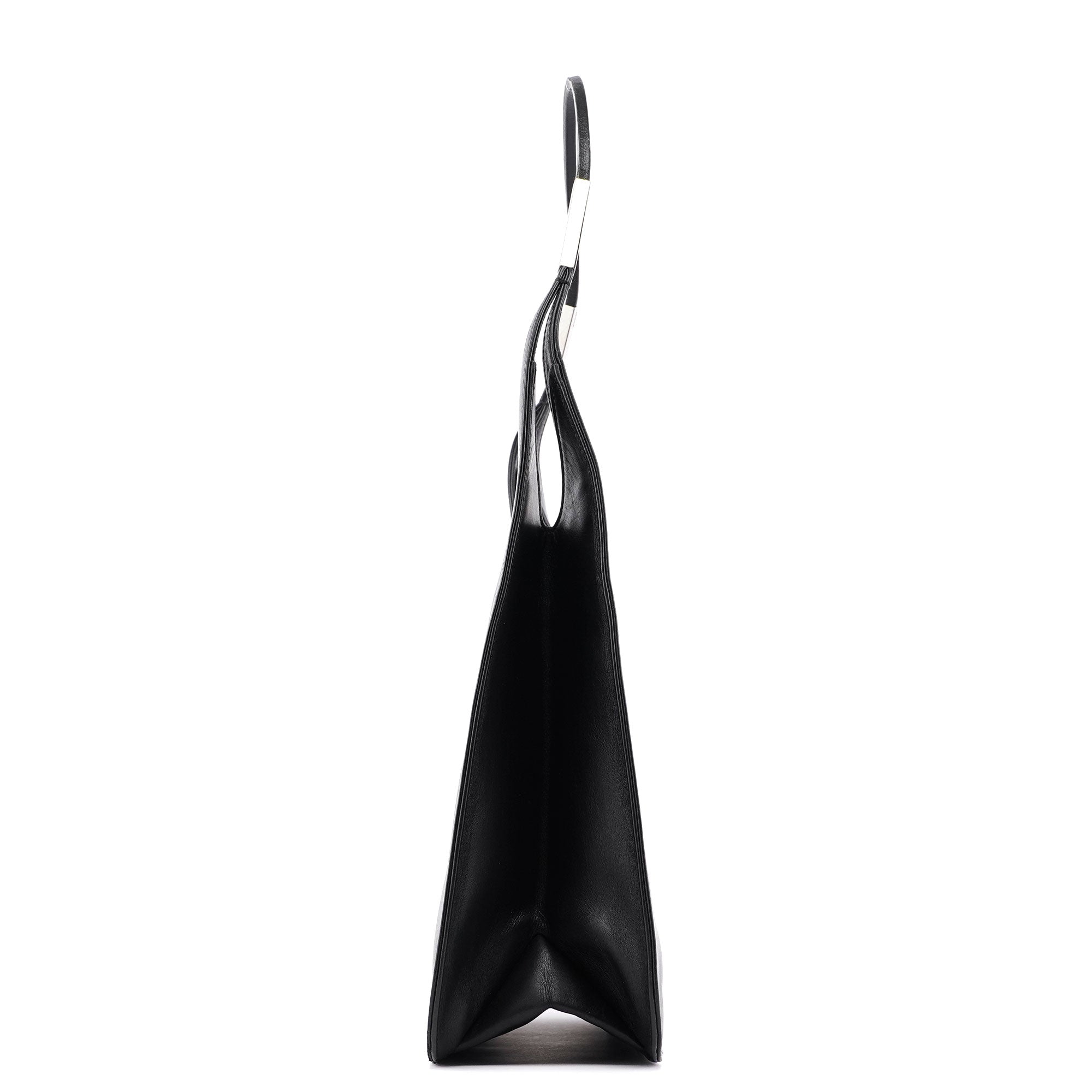 Black Calfskin Hobo Shoulder Bag
