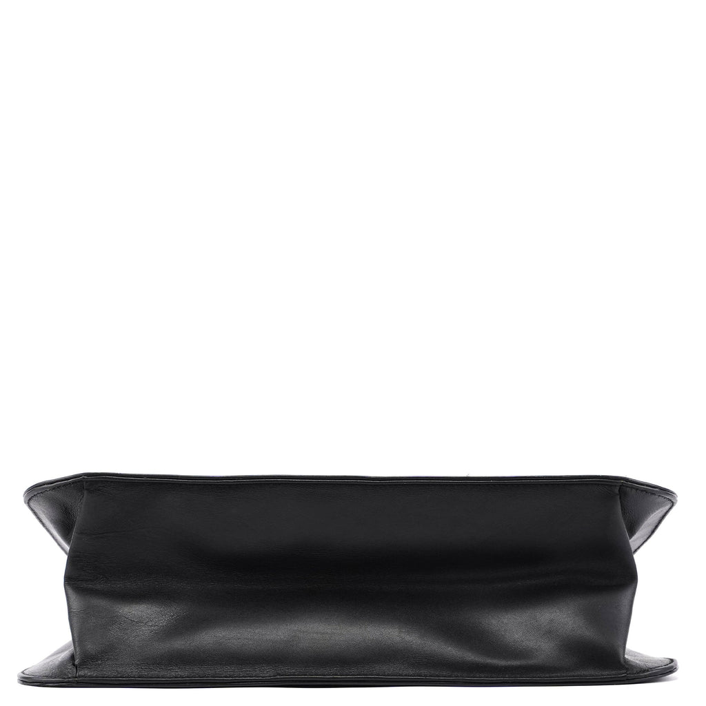 Black Calfskin Hobo Shoulder Bag