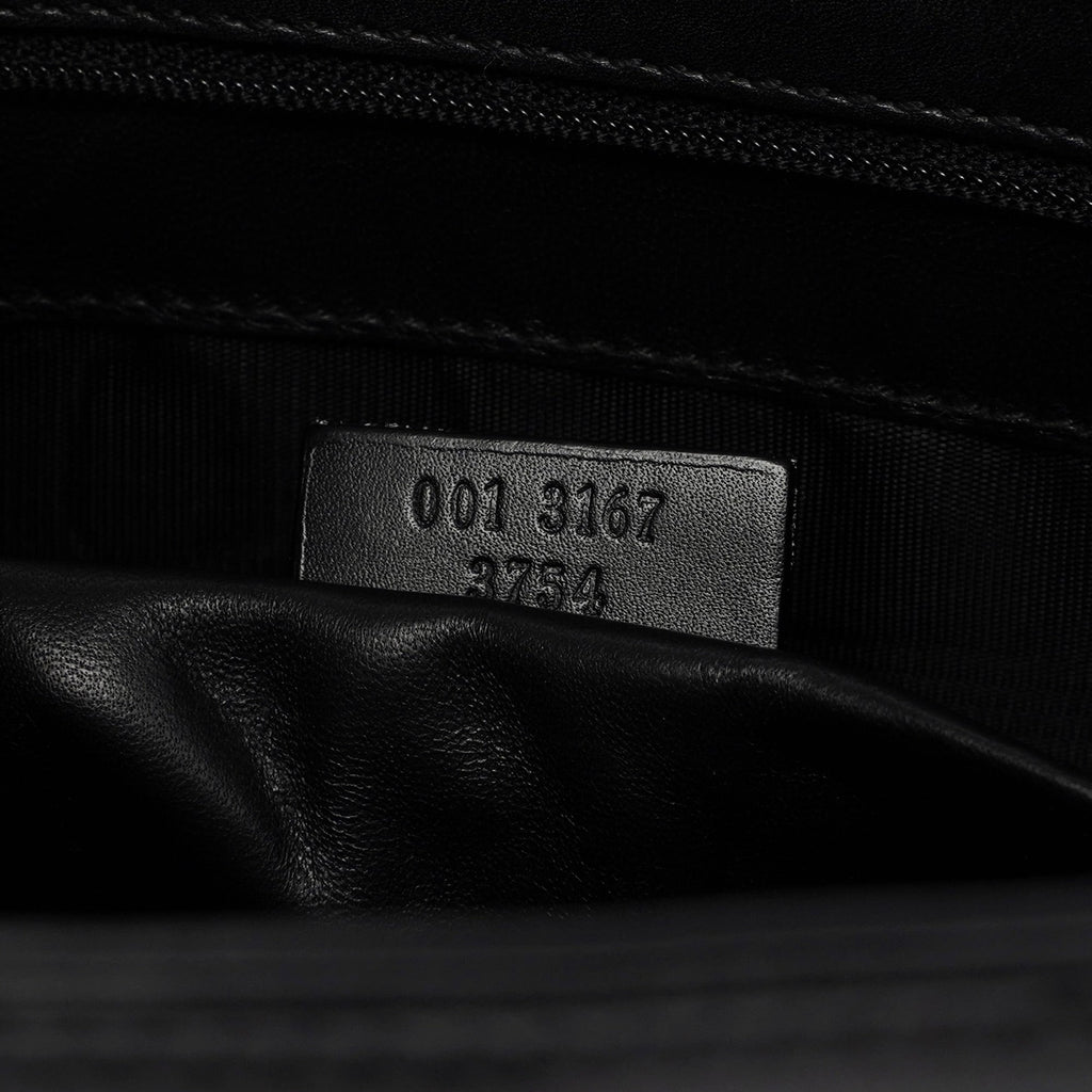 Black Calfskin Hobo Shoulder Bag