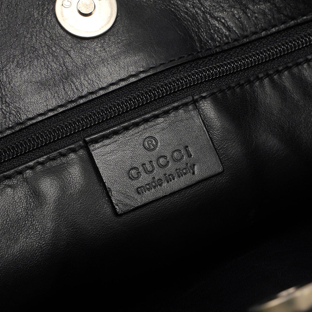 Black Calfskin Hobo Shoulder Bag