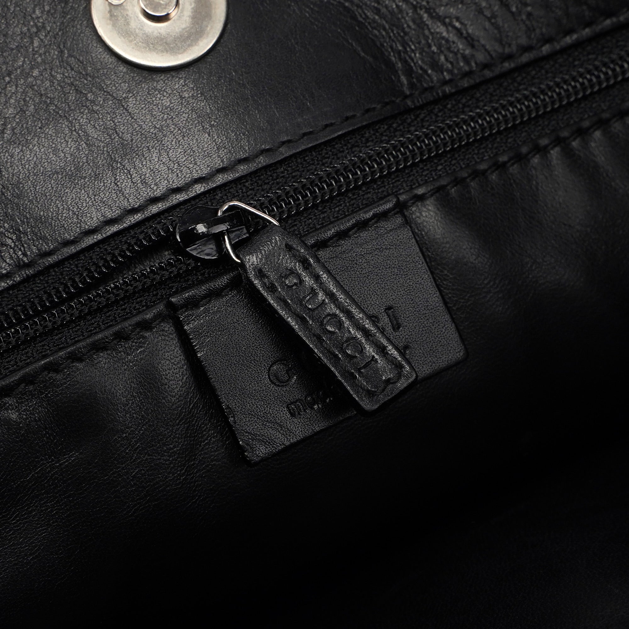 Black Calfskin Hobo Shoulder Bag