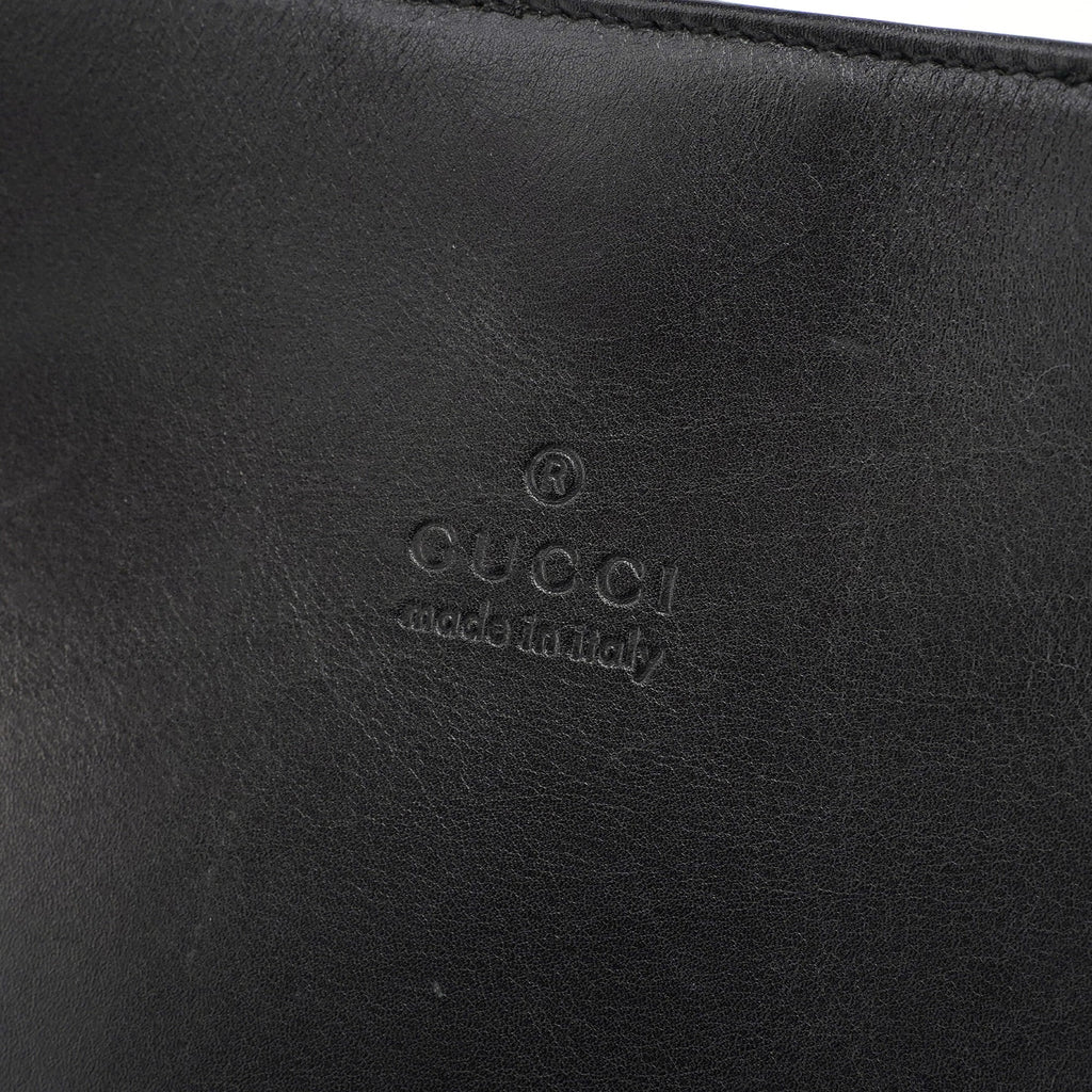 Black Calfskin Hobo Shoulder Bag